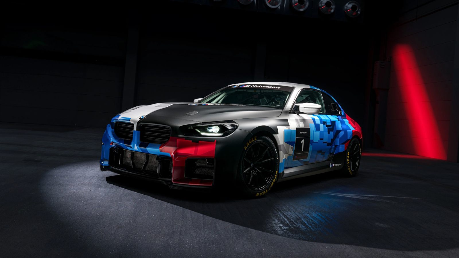 The new-generation BMW M2 Racing with sponsor positions marked
